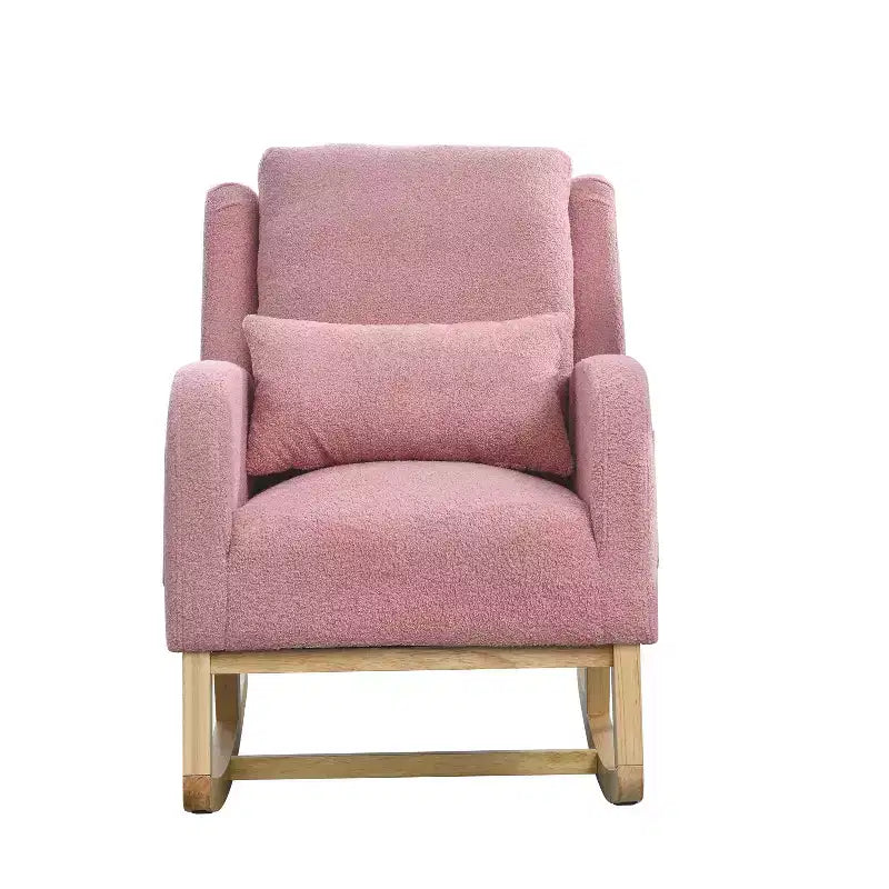 Fauteuils d'appoint modernes Okak pour chambre à coucher, fauteuil à bascule décontracté moderne à dossier haut de 27,5 po de largeur pour salon avec un oreiller lombaire