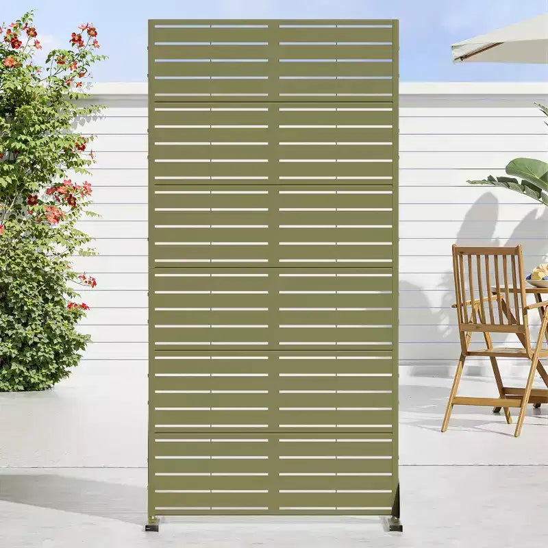 72 H35W Dovelina Gray Paravent métallique autoportant pour extérieur Clôture de jardin décorative