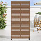 72 H35W Dovelina Gray Paravent métallique autoportant pour extérieur Clôture de jardin décorative