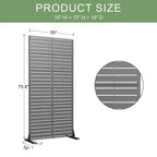 72 H35W Dovelina Gray Paravent métallique autoportant pour extérieur Clôture de jardin décorative