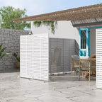 72 H35W Dovelina Gray Paravent métallique autoportant pour extérieur Clôture de jardin décorative
