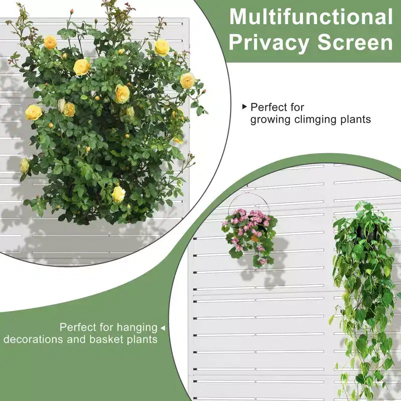 72 H35W Dovelina Gray Paravent métallique autoportant pour extérieur Clôture de jardin décorative