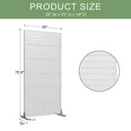 72 H35W Dovelina Gray Paravent métallique autoportant pour extérieur Clôture de jardin décorative