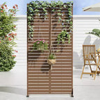 72 H35W Dovelina Gray Paravent métallique autoportant pour extérieur Clôture de jardin décorative
