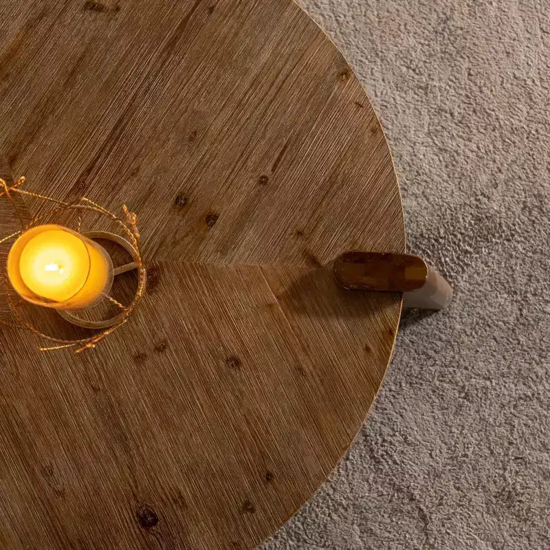 Table basse GDFStudio Eve ronde en bois rustique de 36,61