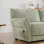 Canapé modulable avec ports USB, canapé 6/4 places rembourré en chenille avec accoudoirs pétale et poufs - ModernLuxe