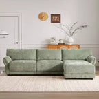 Canapé modulable avec ports USB, canapé 6/4 places rembourré en chenille avec accoudoirs pétale et poufs - ModernLuxe