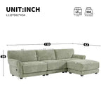 Canapé modulable avec ports USB, canapé 6/4 places rembourré en chenille avec accoudoirs pétale et poufs - ModernLuxe