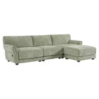 Canapé modulable avec ports USB, canapé 6/4 places rembourré en chenille avec accoudoirs pétale et poufs - ModernLuxe
