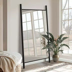 Miroir 67x28 classique à arche, pleine longueur, avec cadre en bois blanc, résistant aux intempéries, pour salle de bain, entrée de chambre, salon/dressing