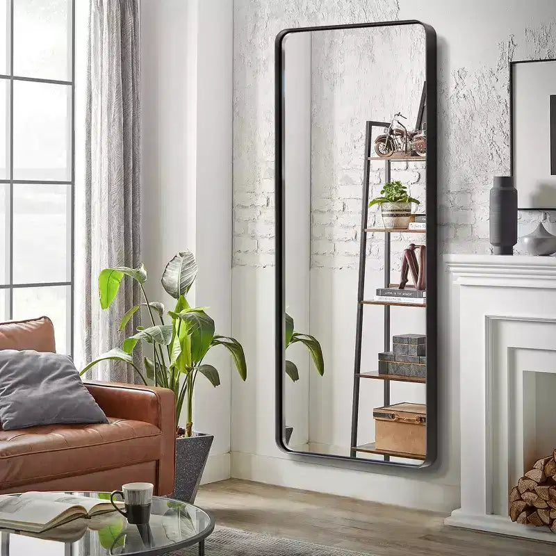 Miroir 67x28 classique à arche, pleine longueur, avec cadre en bois blanc, résistant aux intempéries, pour salle de bain, entrée de chambre, salon/dressing