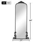 Miroir 67x28 classique à arche, pleine longueur, avec cadre en bois blanc, résistant aux intempéries, pour salle de bain, entrée de chambre, salon/dressing