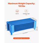 VEVOR Lit de repos empilable pour enfants, lot de 6, lits de repos portables pour tout-petits, lits de repos de taille standard 132 x 58 cm pour enfants, lits de garderie pour salle de classe préscolaire