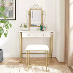 Ensemble de coiffeuse Bestier avec miroir et tabouret, table de maquillage blanche avec tiroirs pour filles, femmes, chambre à coucher, cadeau