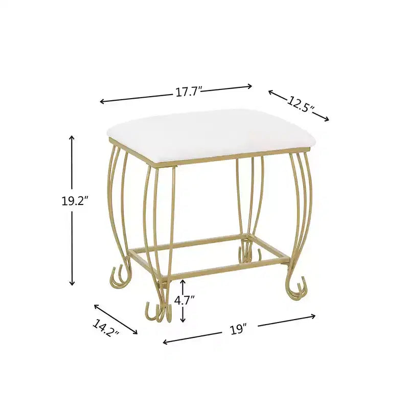 Ensemble de coiffeuse Bestier avec miroir et tabouret, table de maquillage blanche avec tiroirs pour filles, femmes, chambre à coucher, cadeau