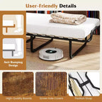 Lit escamotable Costway de taille lit de camp avec rangement, armoire roulante Murphy avec lit pliant