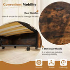Lit escamotable Costway de taille lit de camp avec rangement, armoire roulante Murphy avec lit pliant