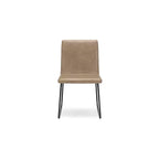 Signature Design by Ashley Chaises de salle à manger modernes Pharwynn, ensemble de 4, revêtement en similicuir, structure en acier canon de fusil, couleur « Toast »