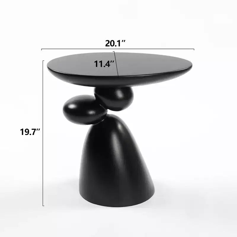 MAYEERTY Table d'appoint moderne, table d'appoint en fibre de verre avec décoration, pour salon, chambre, chambre d'amis