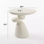 MAYEERTY Table d'appoint moderne, table d'appoint en fibre de verre avec décoration, pour salon, chambre, chambre d'amis
