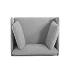 Fauteuil relax MAYEERTY 39 vintage marron en similicuir avec revêtement polyester/PU, structure en bois et pieds en acier