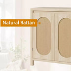 Buffet bahut moderne avec étagère réglable, portes en verre, petite console d'appoint avec rangement, pour salon, salle à manger