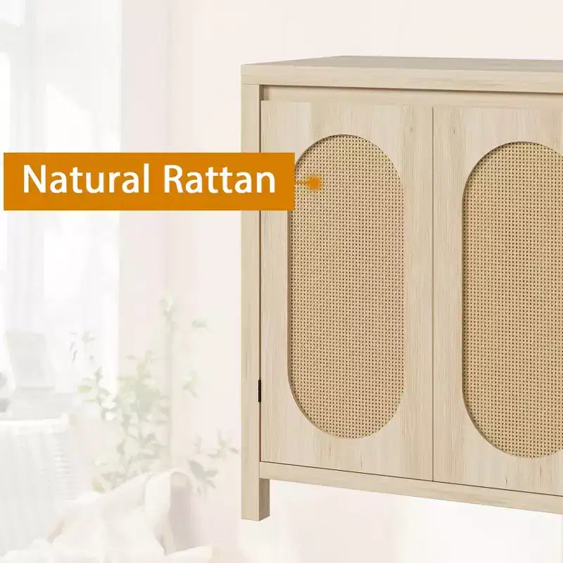 Buffet bahut moderne avec étagère réglable, portes en verre, petite console d'appoint avec rangement, pour salon, salle à manger