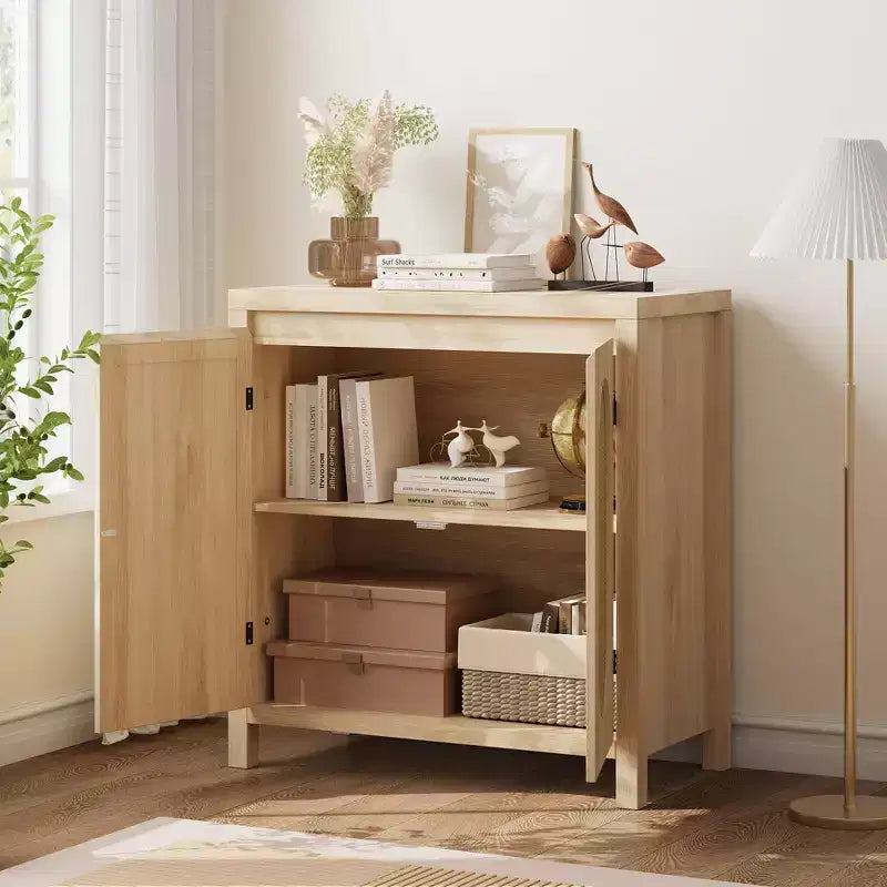 Buffet bahut moderne avec étagère réglable, portes en verre, petite console d'appoint avec rangement, pour salon, salle à manger