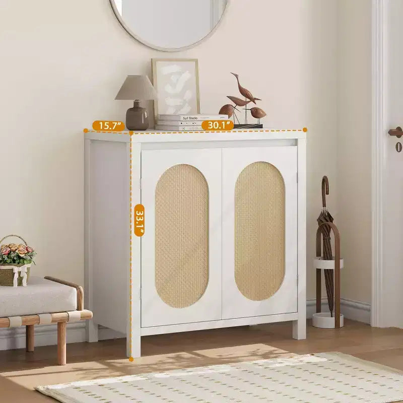 Buffet bahut moderne avec étagère réglable, portes en verre, petite console d'appoint avec rangement, pour salon, salle à manger