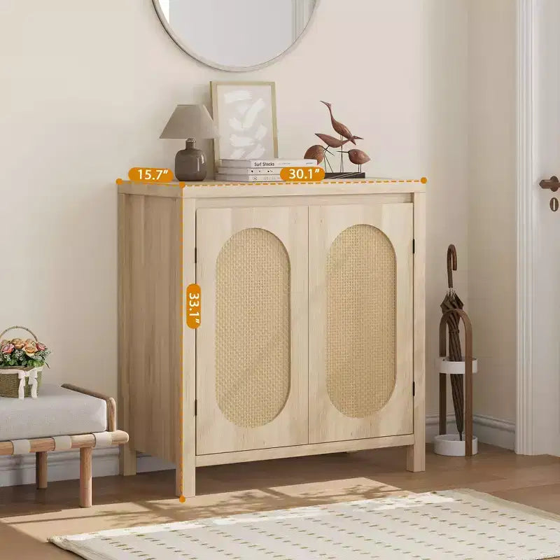Buffet bahut moderne avec étagère réglable, portes en verre, petite console d'appoint avec rangement, pour salon, salle à manger
