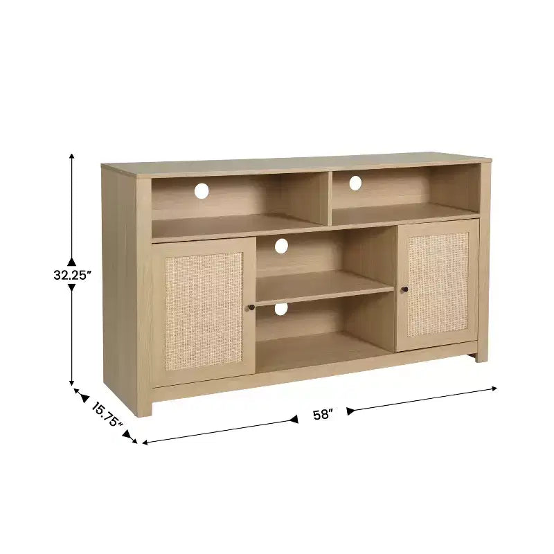 Buffet de cuisine moderne du milieu du siècle Malaki de Flash Furniture avec 2 portes à fermeture douce et étagère centrale réglable, meuble TV pour téléviseurs jusqu'à 65 pouces