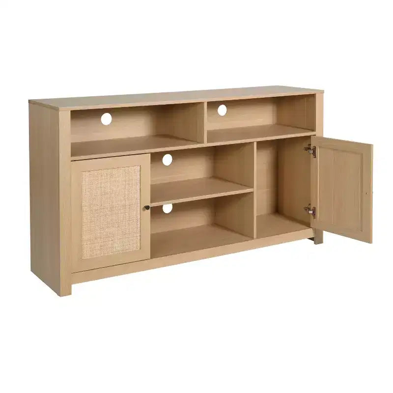 Buffet de cuisine moderne du milieu du siècle Malaki de Flash Furniture avec 2 portes à fermeture douce et étagère centrale réglable, meuble TV pour téléviseurs jusqu'à 65 pouces