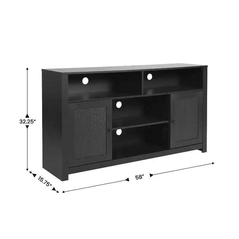 Buffet de cuisine moderne du milieu du siècle Malaki de Flash Furniture avec 2 portes à fermeture douce et étagère centrale réglable, meuble TV pour téléviseurs jusqu'à 65 pouces