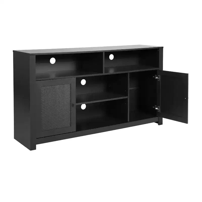 Buffet de cuisine moderne du milieu du siècle Malaki de Flash Furniture avec 2 portes à fermeture douce et étagère centrale réglable, meuble TV pour téléviseurs jusqu'à 65 pouces