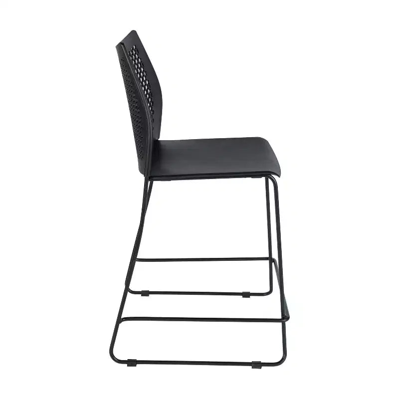 Lot de 3 tabourets de comptoir empilables Flash Furniture Hercules avec dossier ventilé et piètement luge enduit de poudre
