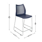 Lot de 3 tabourets de comptoir empilables Flash Furniture Hercules avec dossier ventilé et piètement luge enduit de poudre