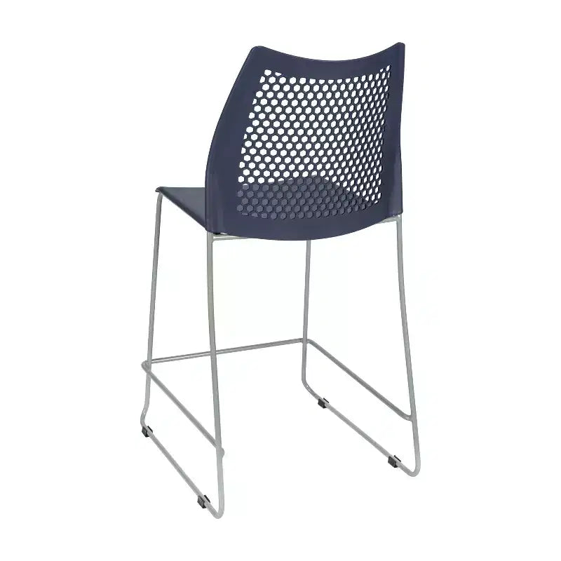 Lot de 3 tabourets de comptoir empilables Flash Furniture Hercules avec dossier ventilé et piètement luge enduit de poudre