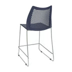 Lot de 3 tabourets de comptoir empilables Flash Furniture Hercules avec dossier ventilé et piètement luge enduit de poudre