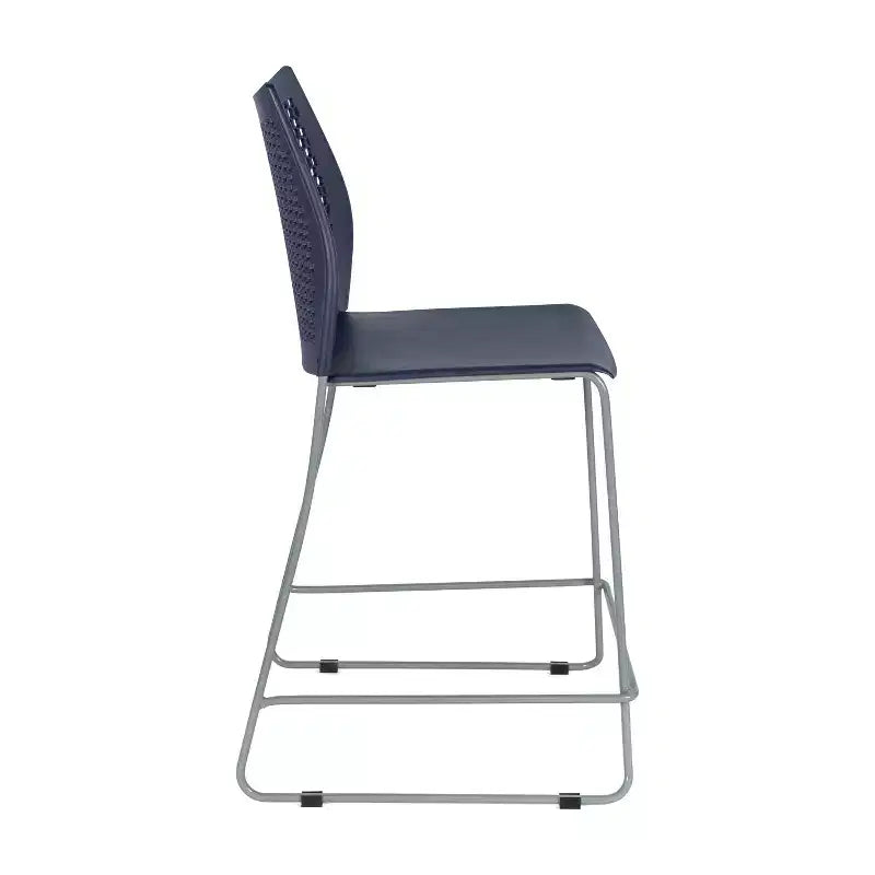 Lot de 3 tabourets de comptoir empilables Flash Furniture Hercules avec dossier ventilé et piètement luge enduit de poudre