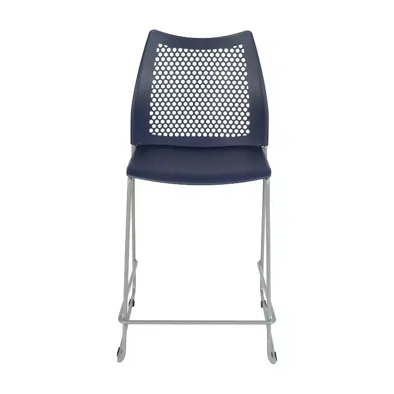 Lot de 3 tabourets de comptoir empilables Flash Furniture Hercules avec dossier ventilé et piètement luge enduit de poudre
