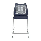 Lot de 3 tabourets de comptoir empilables Flash Furniture Hercules avec dossier ventilé et piètement luge enduit de poudre