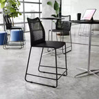Lot de 3 tabourets de comptoir empilables Flash Furniture Hercules avec dossier ventilé et piètement luge enduit de poudre