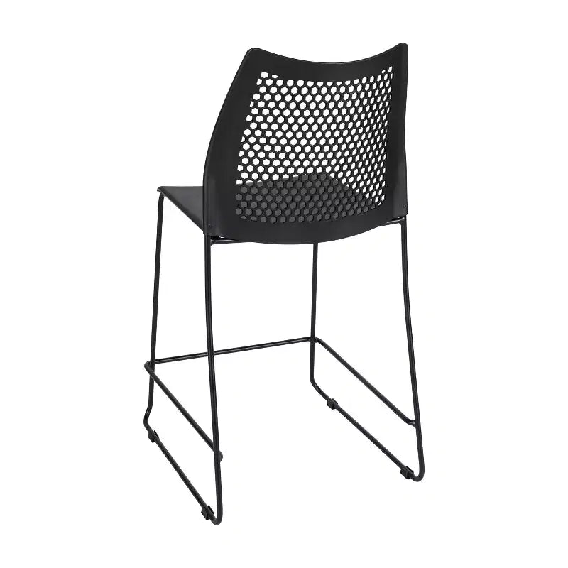 Lot de 3 tabourets de comptoir empilables Flash Furniture Hercules avec dossier ventilé et piètement luge enduit de poudre