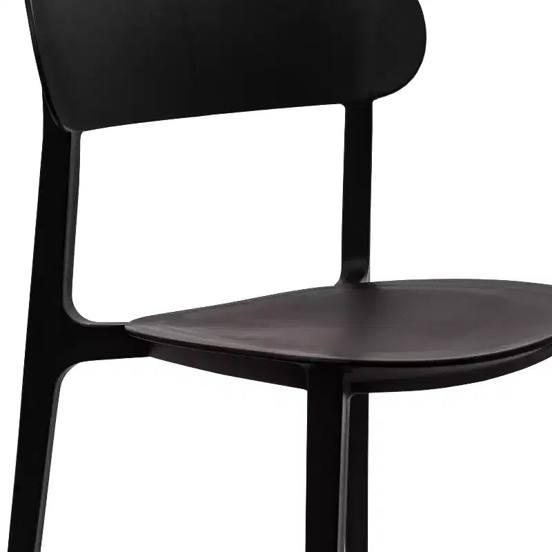 Flash Furniture Chaise de patio empilable Dover intérieur-extérieur avec dossier incurvé, chaise en résine commerciale tout temps