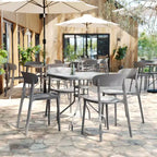 Flash Furniture Chaise de patio empilable Dover intérieur-extérieur avec dossier incurvé, chaise en résine commerciale tout temps