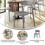 Flash Furniture Chaise de patio empilable Dover intérieur-extérieur avec dossier incurvé, chaise en résine commerciale tout temps