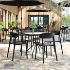 Flash Furniture Chaise de patio empilable Dover intérieur-extérieur avec dossier incurvé, chaise en résine commerciale tout temps