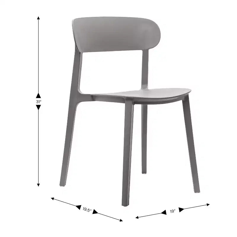 Flash Furniture Chaise de patio empilable Dover intérieur-extérieur avec dossier incurvé, chaise en résine commerciale tout temps