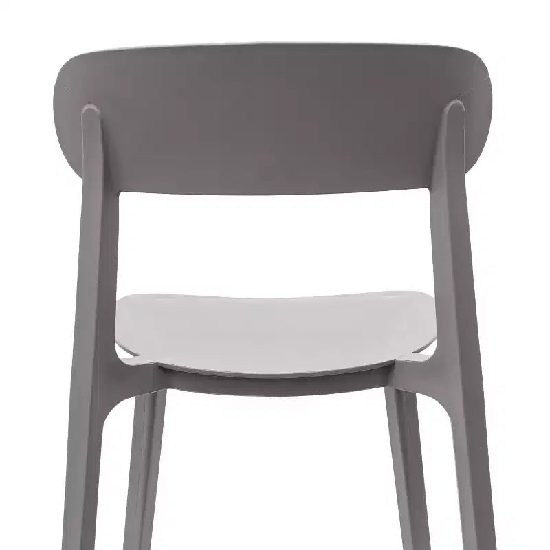 Flash Furniture Chaise de patio empilable Dover intérieur-extérieur avec dossier incurvé, chaise en résine commerciale tout temps