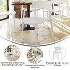Flash Furniture Chaise de patio empilable Dover intérieur-extérieur avec dossier incurvé, chaise en résine commerciale tout temps